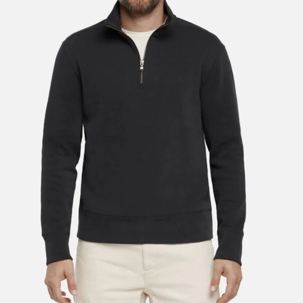 Banana Republic Men's Double Knit 1/4 Zip Pullover Black Size XL